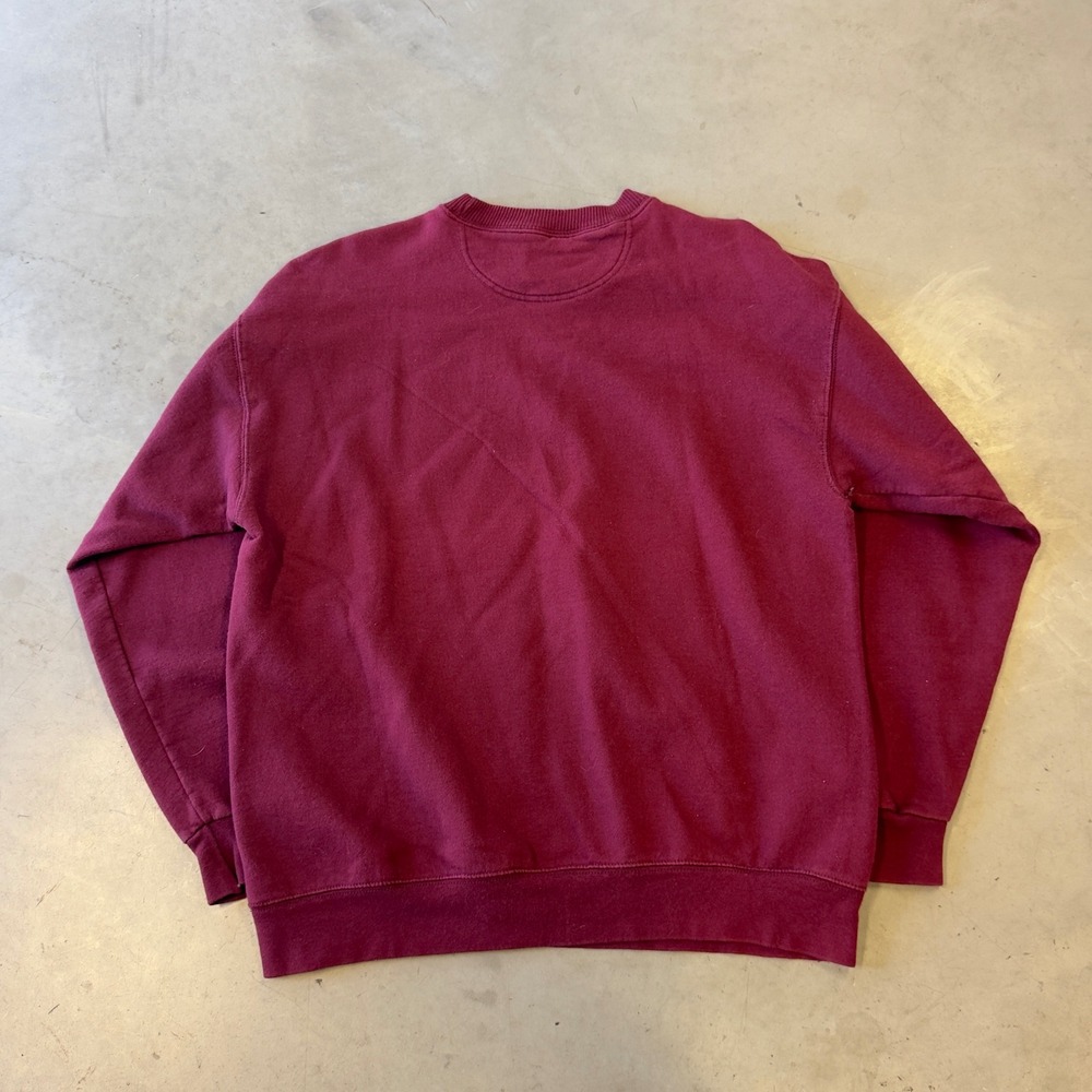 Starter Pro 80 Heavyweight Sweatshirt Mens Medium Maroon Red Crewneck Pullover - Picture 3 of 6
